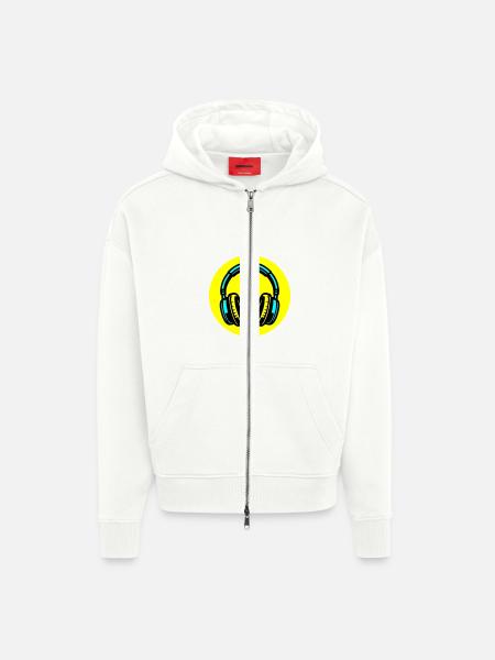 Headphone icon music - Zip Hoodie - made by SPREAD - OFF WHITE