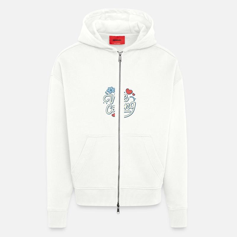 Vibe Coding - Veste à capuche bio épaisse oversize fabriqué en UE - OFF WHITE