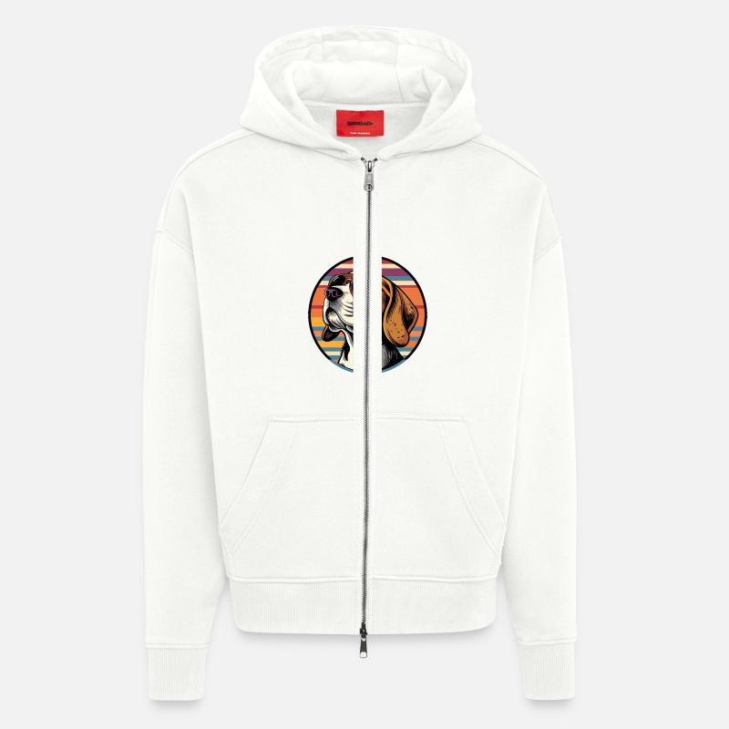 Beagle Hund Cool - Zip Hoodie - made by SPREAD - OFF WHITE