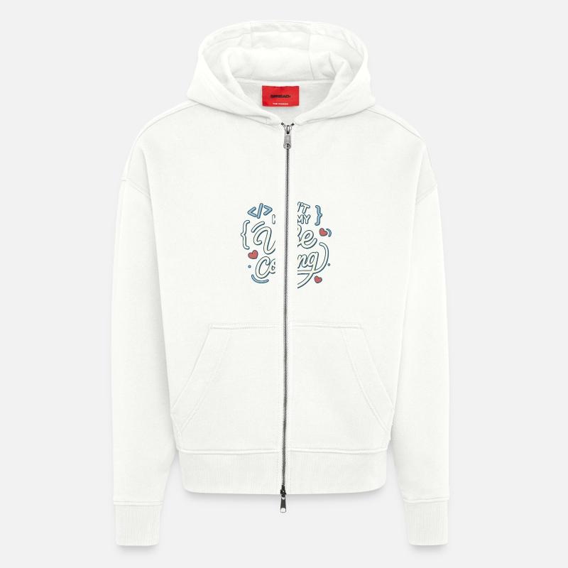 Vibe coding - Veste à capuche bio épaisse oversize fabriqué en UE - OFF WHITE