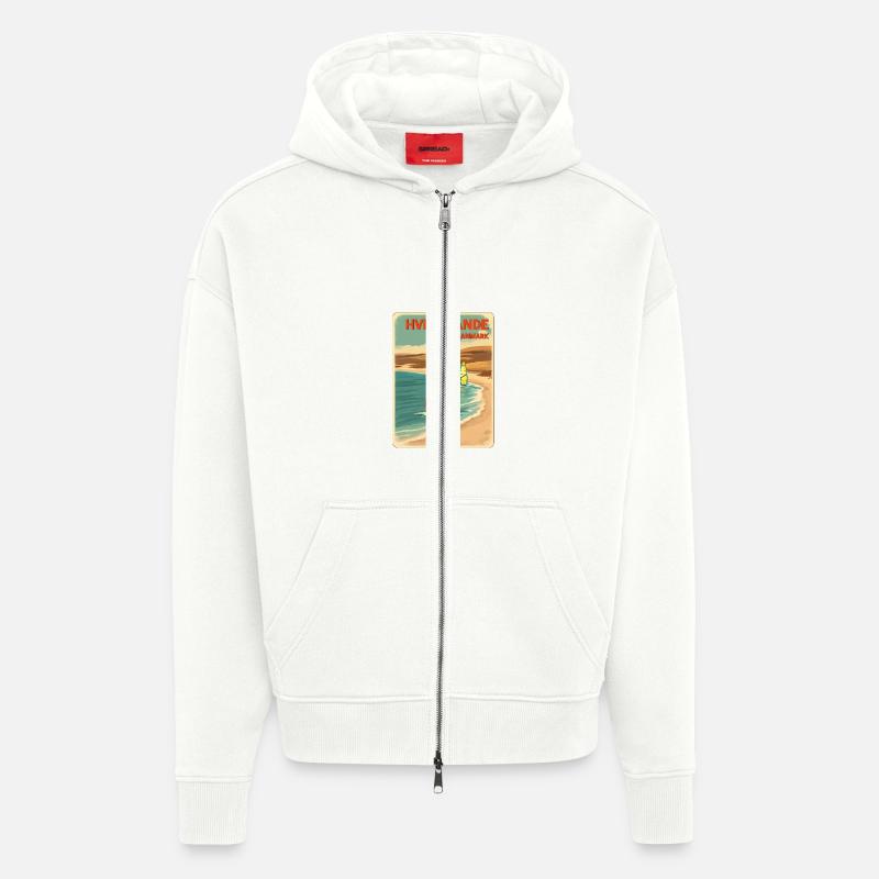 Hvide Sande, alternativement, Danemark - Veste à capuche bio épaisse oversize fabriqué en UE - OFF WHITE