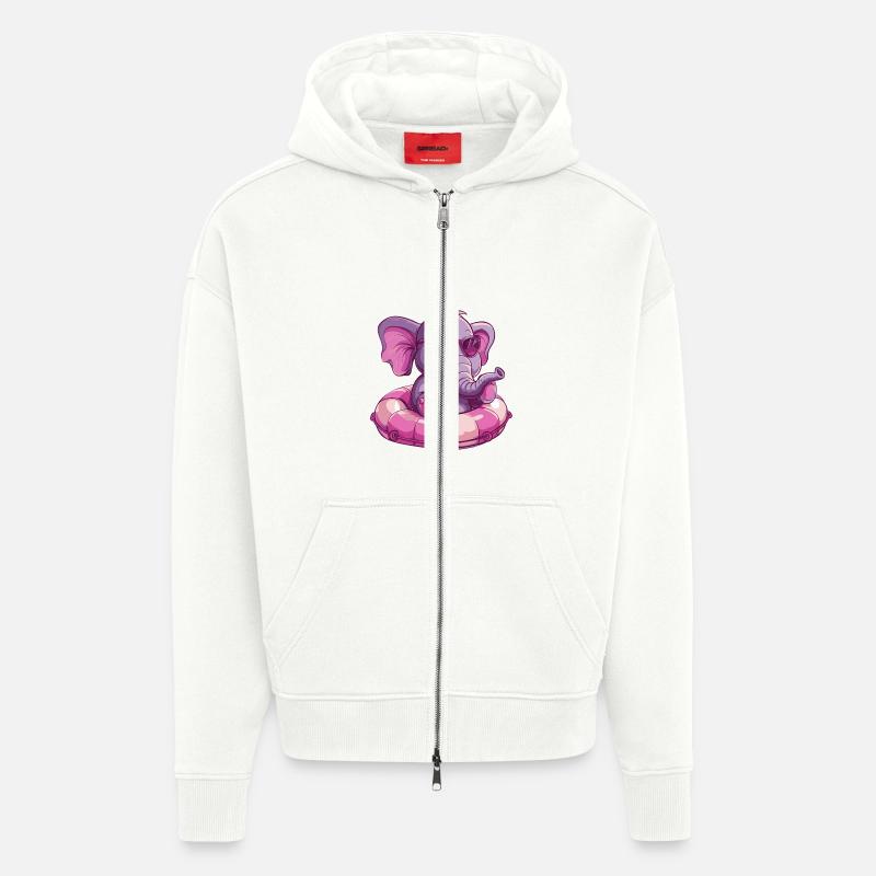 Elefant Comic Cool - Zip Hoodie - made by SPREAD - OFF WHITE
