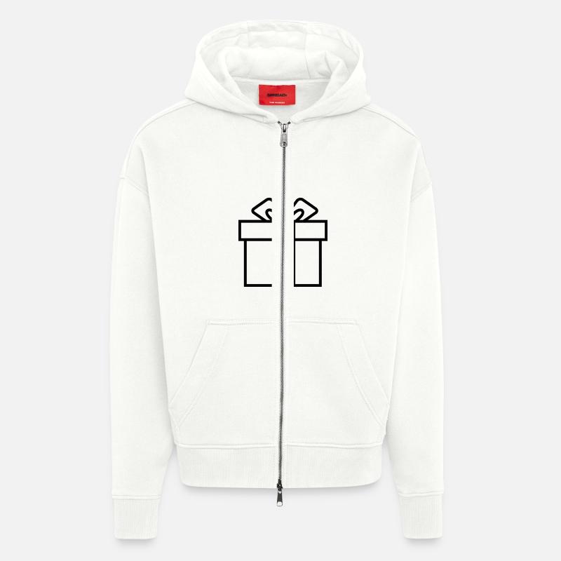 Geschenk - Bescherung - Weihnachten - Zip Hoodie - made by SPREAD - OFF WHITE