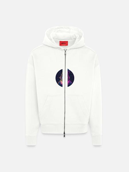 Space Dwarf Retro Look - Zip Hoodie - made by SPREAD - OFF WHITE