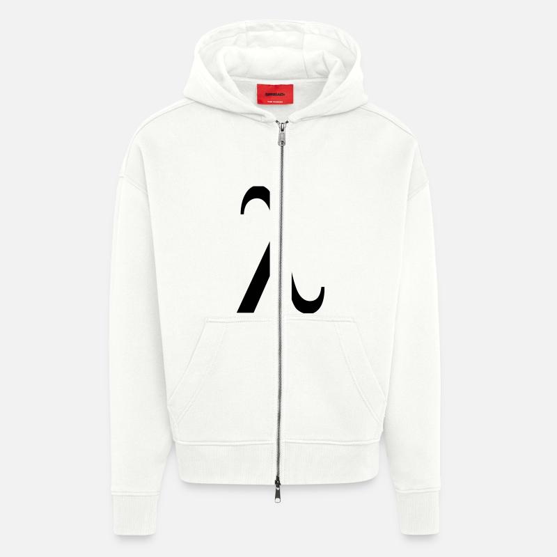 lambda greek - Veste à capuche bio épaisse oversize fabriqué en UE - OFF WHITE