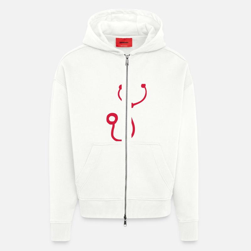 stethoscope stetoscope sthetoscope docte - Veste à capuche bio épaisse oversize fabriqué en UE - OFF WHITE