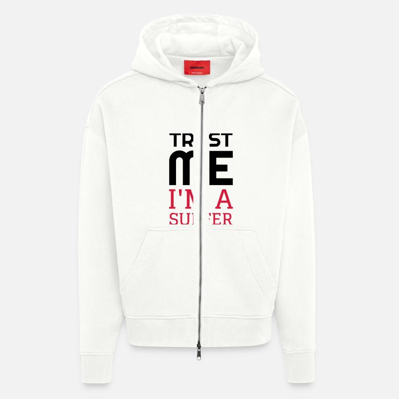 surf / surfeur / surfer / plage - Veste à capuche bio épaisse oversize fabriqué en UE - OFF WHITE