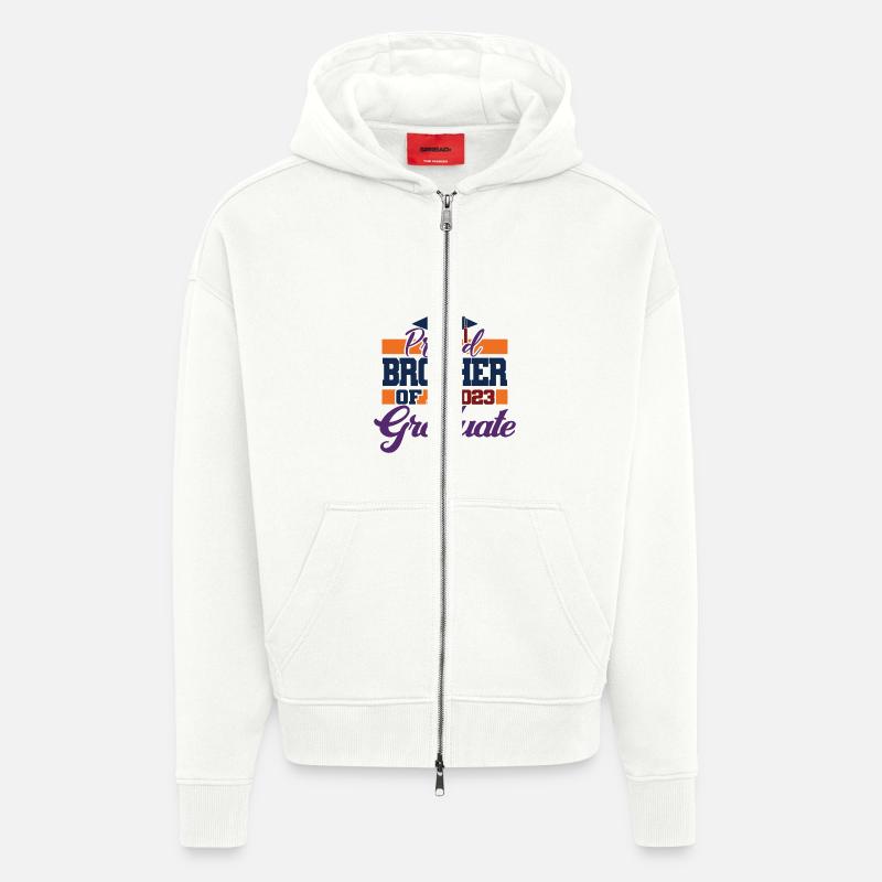 Stolzer Bruder eines Abschlussgeschenks 2023 - Zip Hoodie - made by SPREAD - OFF WHITE