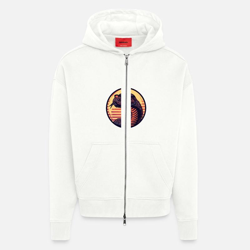 Schlange Kobra Comic Cool - Zip Hoodie - made by SPREAD - OFF WHITE