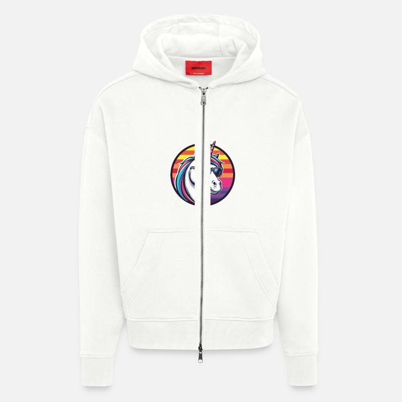Einhorn Cool Comic - Zip Hoodie - made by SPREAD - OFF WHITE