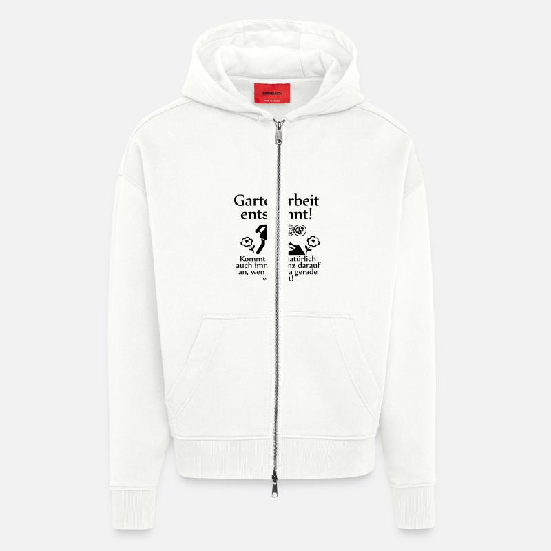 Gartenarbeit entspannt ... - Zip Hoodie - made by SPREAD - OFF WHITE