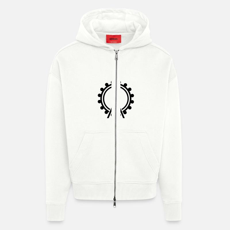 Grande roue - Veste à capuche bio épaisse oversize fabriqué en UE - OFF WHITE