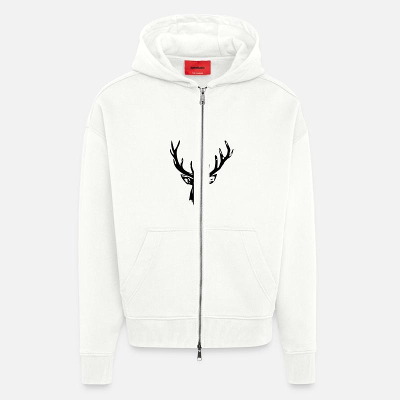 Hirsch - Deer - Zip Hoodie - made by SPREAD - OFF WHITE