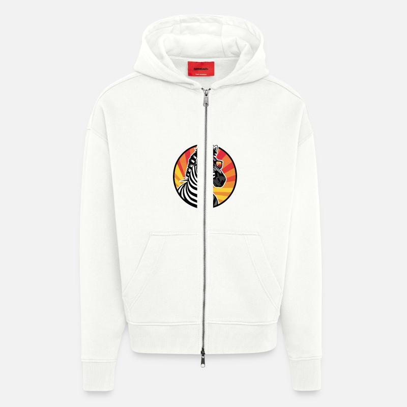 Zebra Comic Cool Sommer - Zip Hoodie - made by SPREAD - OFF WHITE