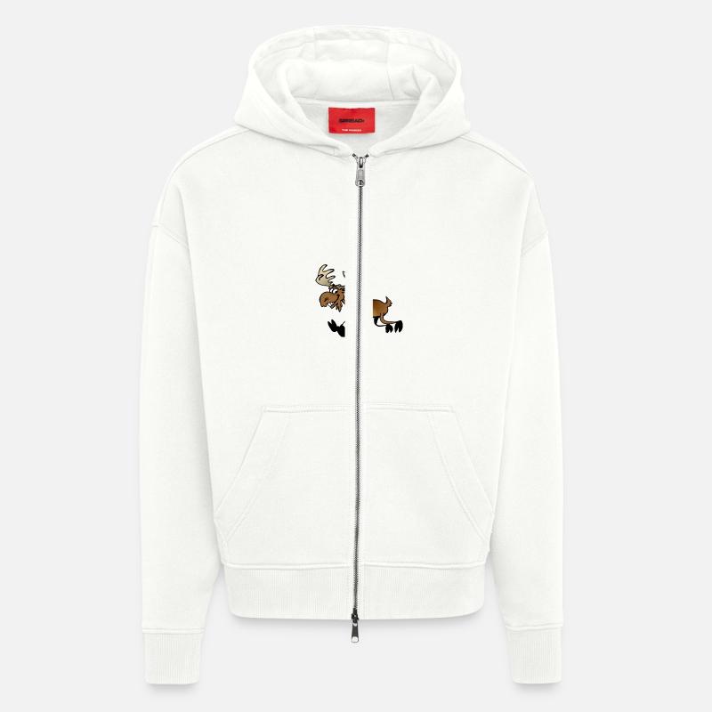 Elch rennt - Zip Hoodie - made by SPREAD - OFF WHITE