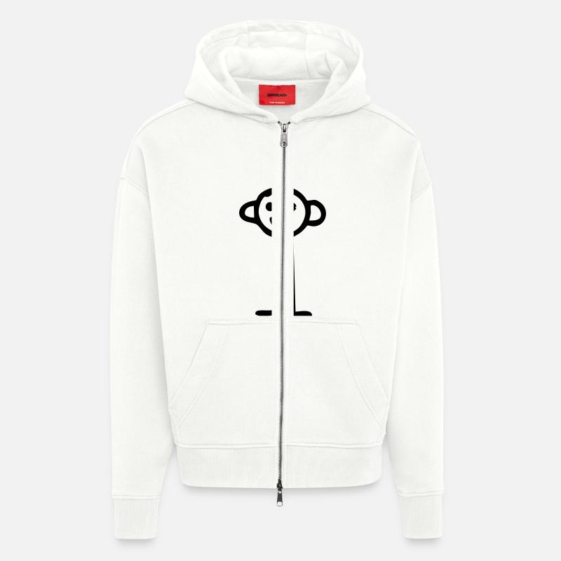 Strichmännchen einfach - Zip Hoodie - made by SPREAD - OFF WHITE
