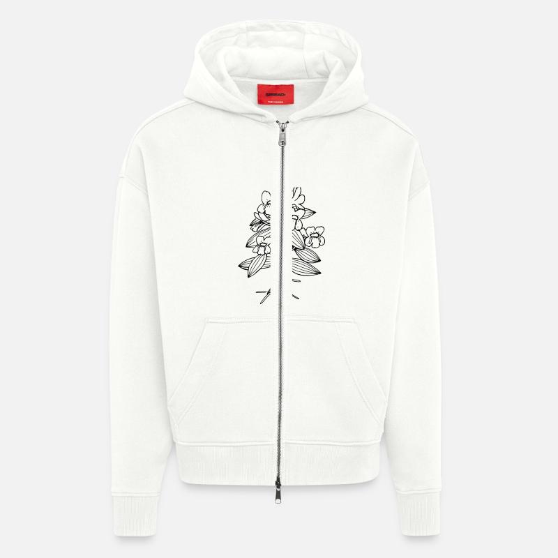 Cusick s monkeyflower - Veste à capuche bio épaisse oversize fabriqué en UE - OFF WHITE