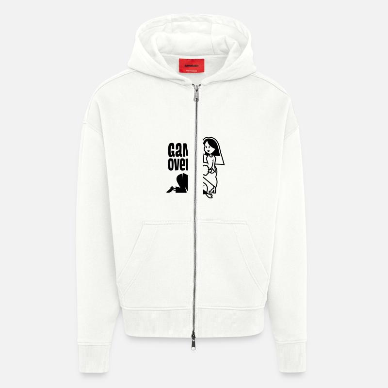 vl050a_gameover_1c - Zip Hoodie - made by SPREAD - OFF WHITE