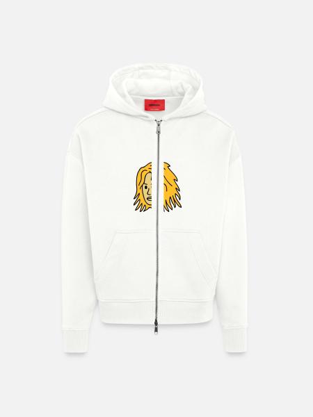 Angry Woman Face - Zip Hoodie - made by SPREAD - OFF WHITE