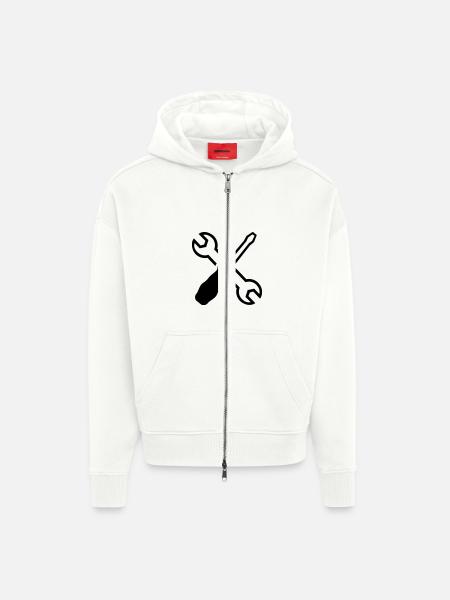 Tools - Zip Hoodie - made by SPREAD - OFF WHITE