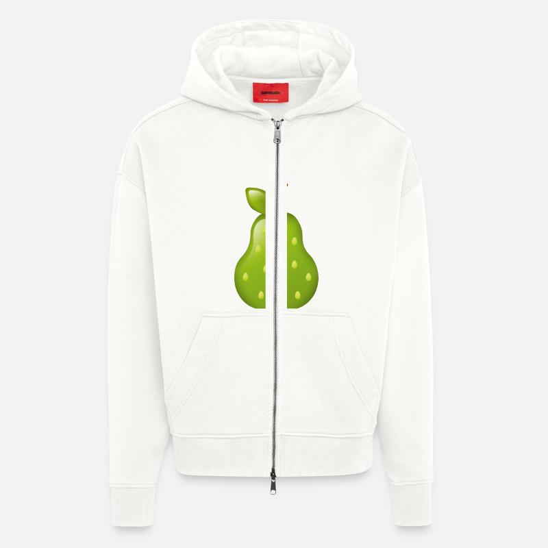 Smiley Pear - Veste à capuche bio épaisse oversize fabriqué en UE - OFF WHITE
