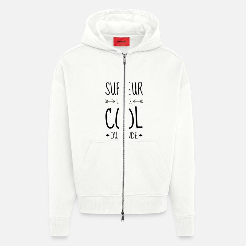 surf / surfeur / surfer / plage - Veste à capuche bio épaisse oversize fabriqué en UE - OFF WHITE