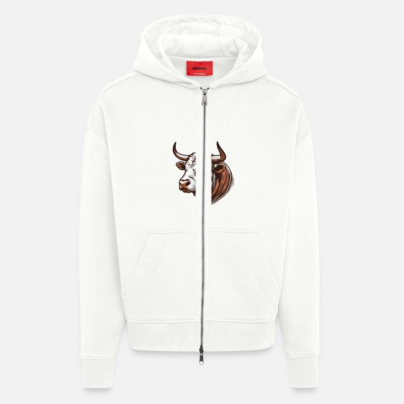 Bull - Zip Hoodie - made by SPREAD - OFF WHITE