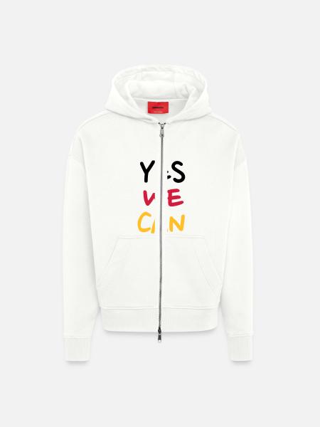 Yes we can - Zip Hoodie - made by SPREAD - OFF WHITE
