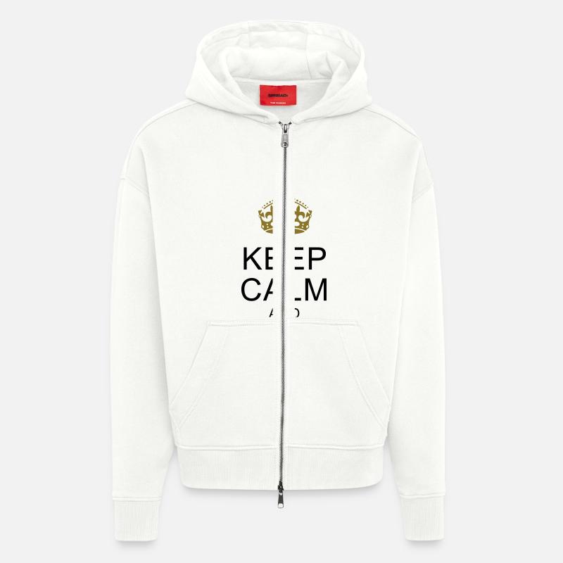 KEEP-CALM-SHIRTS.com ... Dein Text ARIAL - Zip Hoodie - made by SPREAD - OFF WHITE