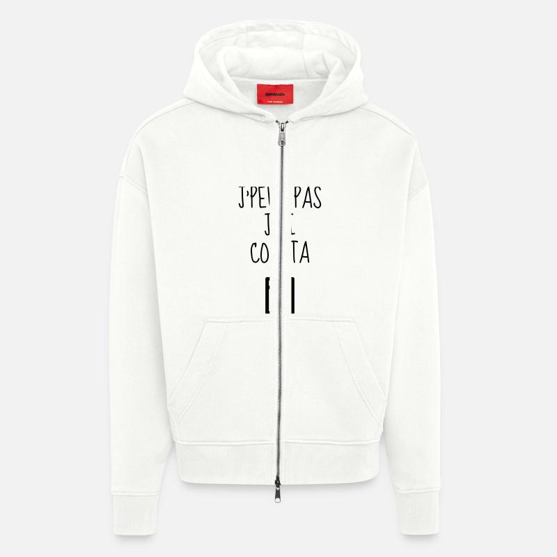 comptable / comptabilité / compter / chiffre - Veste à capuche bio épaisse oversize fabriqué en UE - OFF WHITE