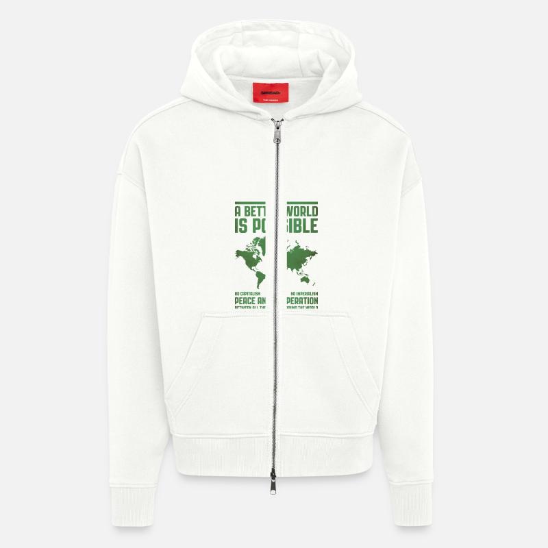 A Better World 2 - Zip Hoodie - made by SPREAD - OFF WHITE