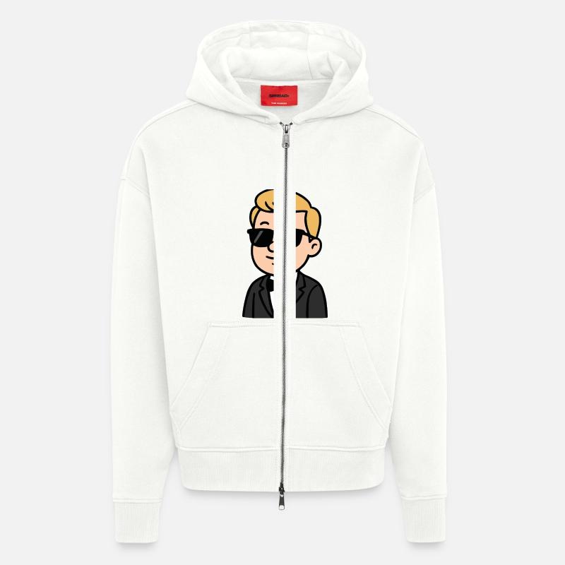 braeutigam sonnenbrille comic - Zip Hoodie - made by SPREAD - OFF WHITE