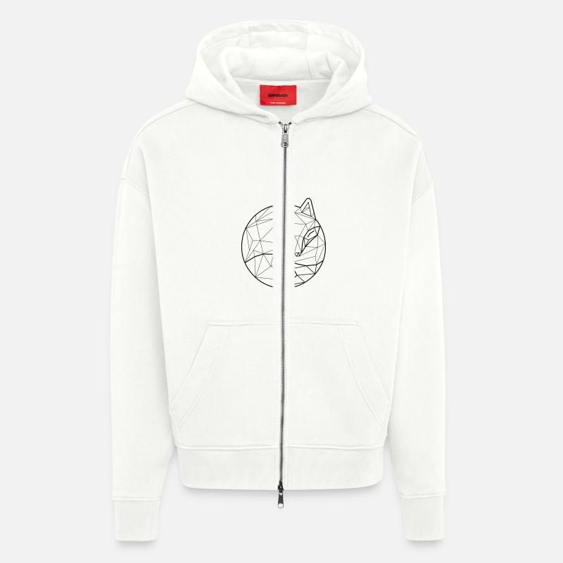 Fox Graph - Zip Hoodie - made by SPREAD - OFF WHITE