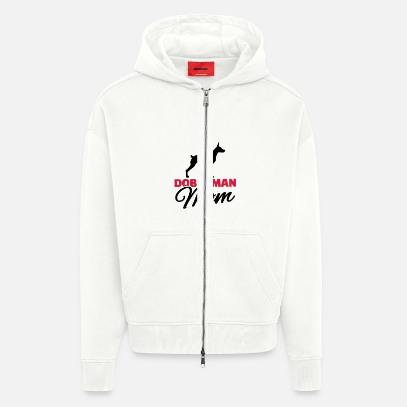 Doberman Mom - Veste à capuche bio épaisse oversize fabriqué en UE - OFF WHITE