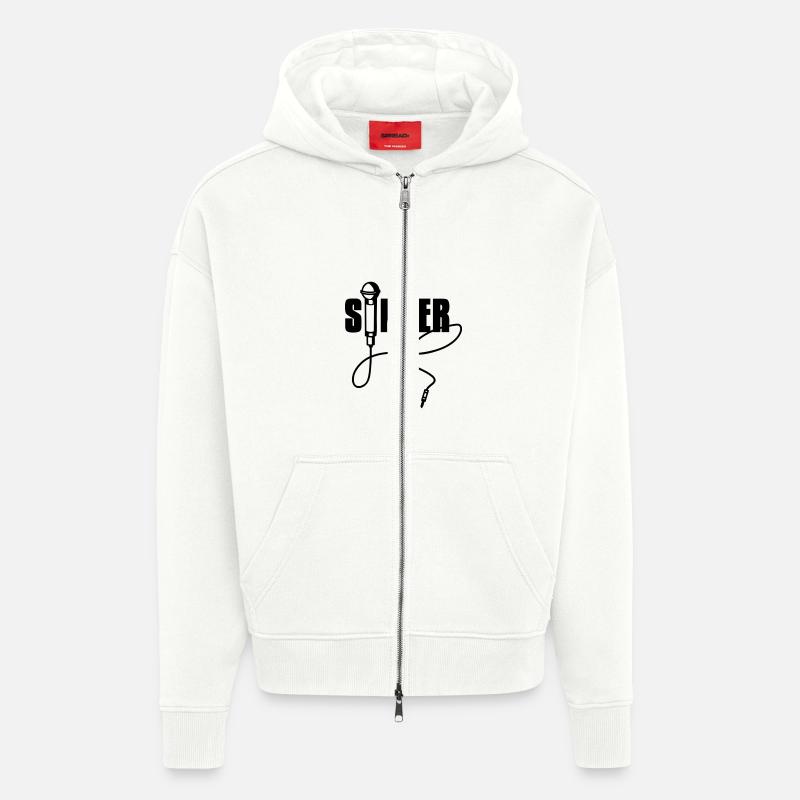 singer - Veste à capuche bio épaisse oversize fabriqué en UE - OFF WHITE