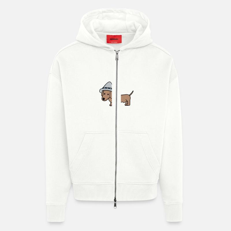 German Dackel - Zip Hoodie - made by SPREAD - OFF WHITE
