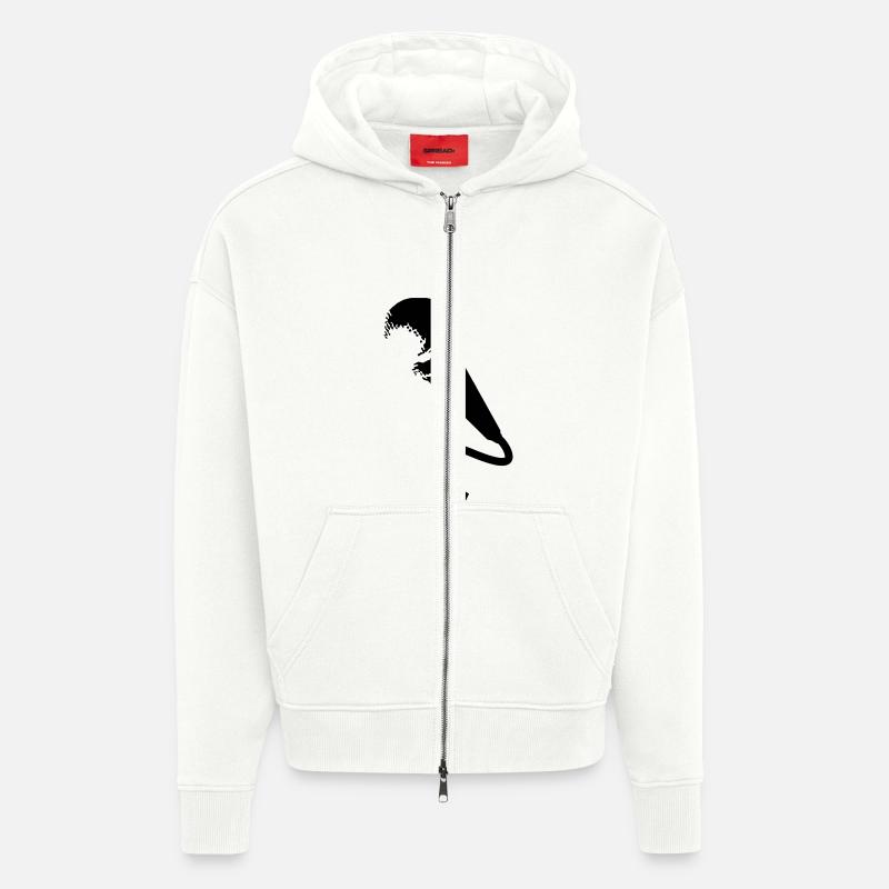 microphone - Veste à capuche bio épaisse oversize fabriqué en UE - OFF WHITE