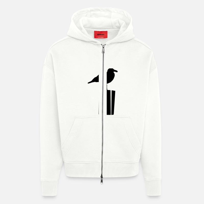 Möwe sitzend - Zip Hoodie - made by SPREAD - OFF WHITE