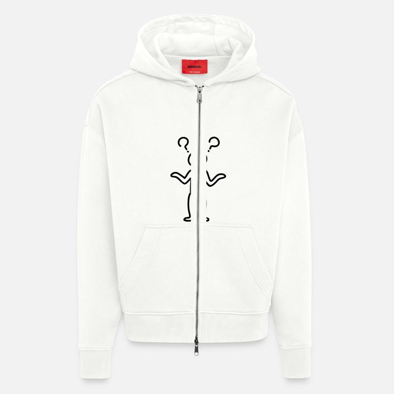 Fragezeichen Männchen - Line - Zip Hoodie - made by SPREAD - OFF WHITE