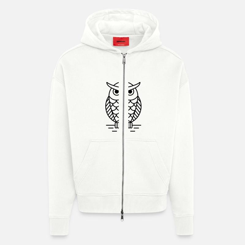 Eule Vogel Geschenk Hipster - Zip Hoodie - made by SPREAD - OFF WHITE