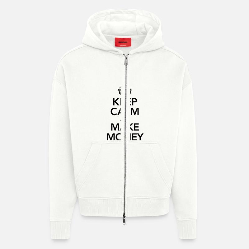 Keep Calm And Make Money - Zip Hoodie - made by SPREAD - OFF WHITE