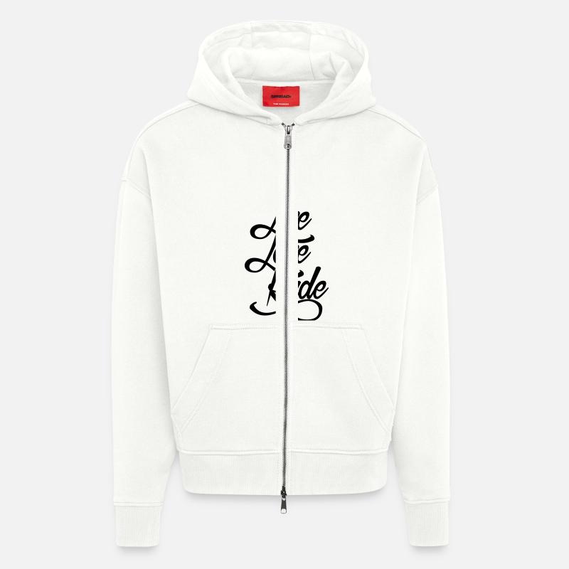Live Love Ride - Veste à capuche bio épaisse oversize fabriqué en UE - OFF WHITE