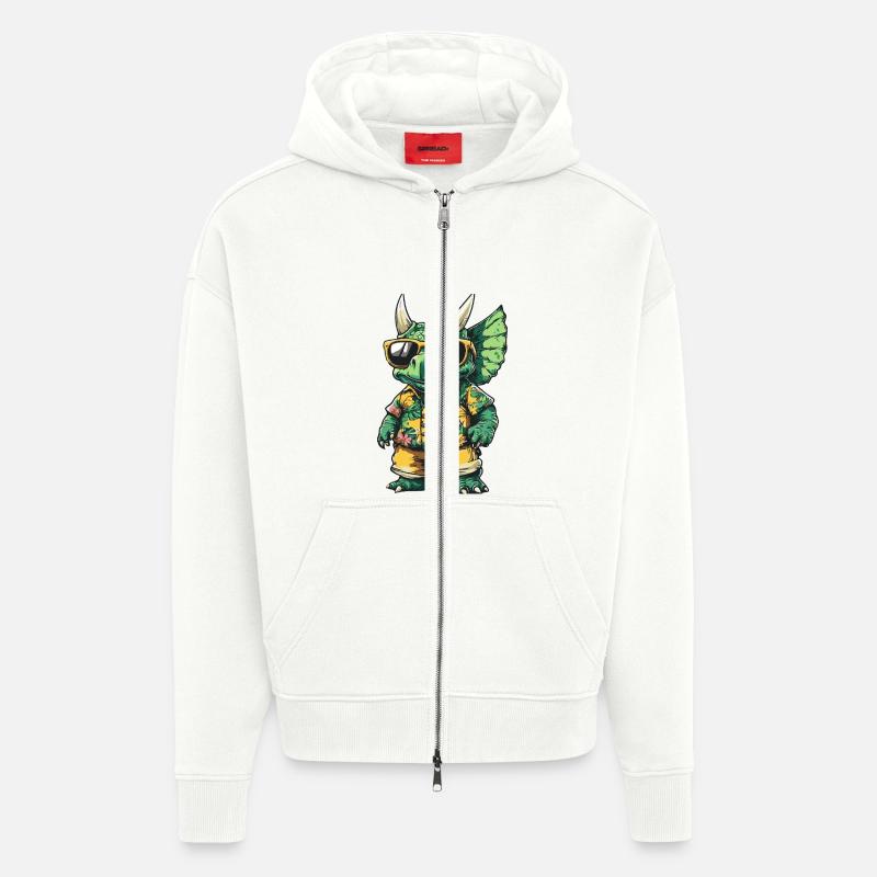 Dinosaurier triceratops Comic Urlaub - Zip Hoodie - made by SPREAD - OFF WHITE