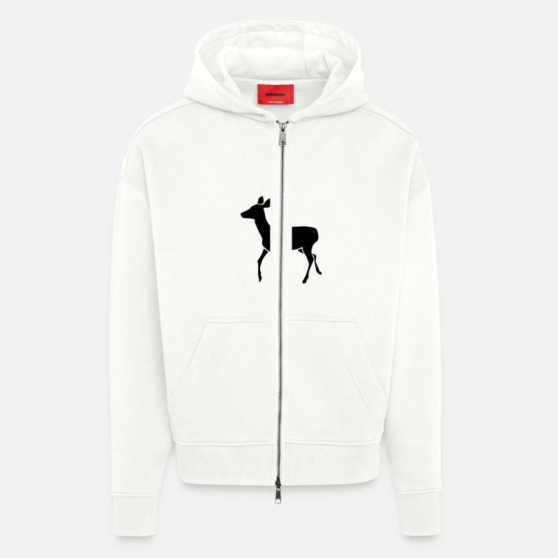 Biche - Veste à capuche bio épaisse oversize fabriqué en UE - OFF WHITE