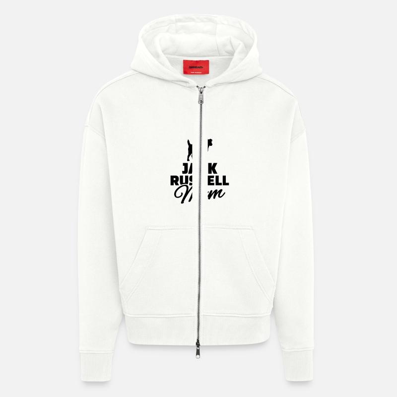 Jack Russel Mom - Veste à capuche bio épaisse oversize fabriqué en UE - OFF WHITE