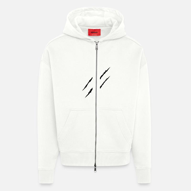 scars_001 - Veste à capuche bio épaisse oversize fabriqué en UE - OFF WHITE
