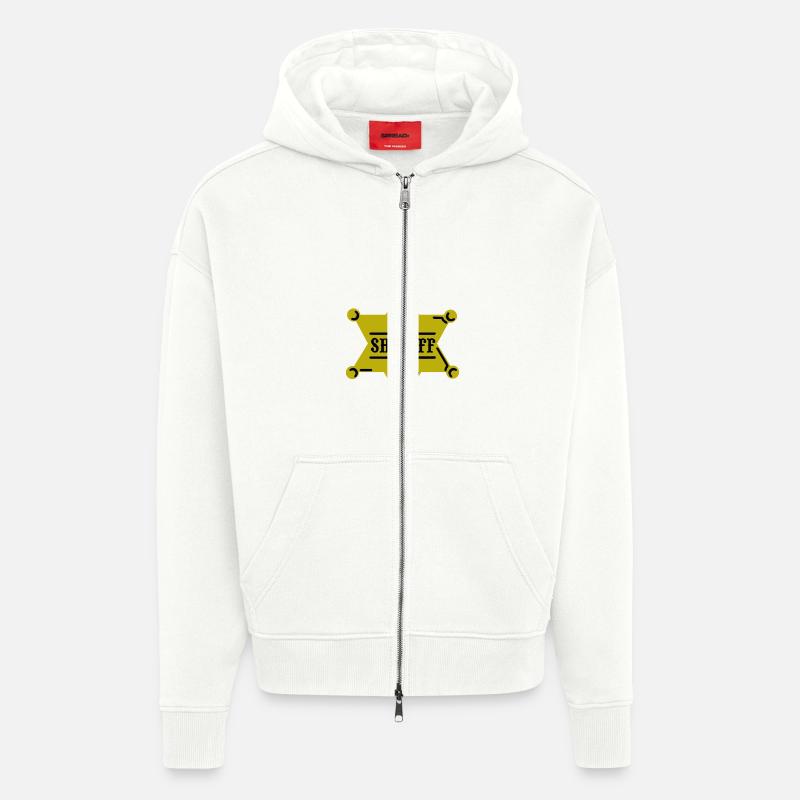 sheriff - Veste à capuche bio épaisse oversize fabriqué en UE - OFF WHITE