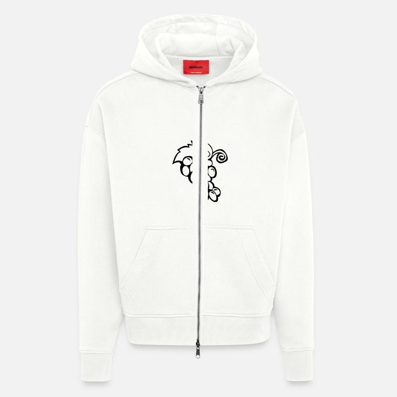 grappe de raisins - Veste à capuche bio épaisse oversize fabriqué en UE - OFF WHITE