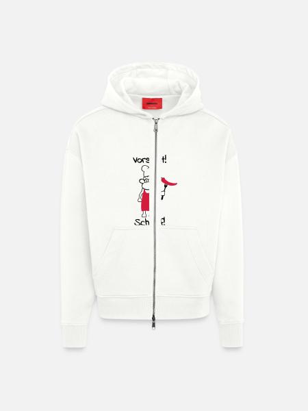 Caution schaaf! - Zip Hoodie - made by SPREAD - OFF WHITE