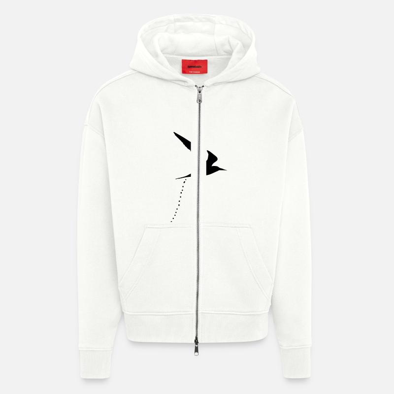 bird shit shit shit forming 1c - Zip Hoodie - made by SPREAD - OFF WHITE